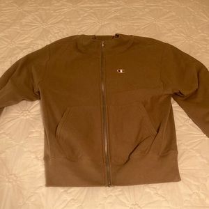 Chestnut Champion reverse weave zip up